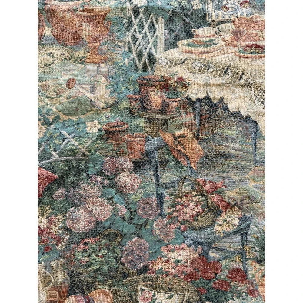Vintage Romantic Scene French Country Tapestry Woven 26